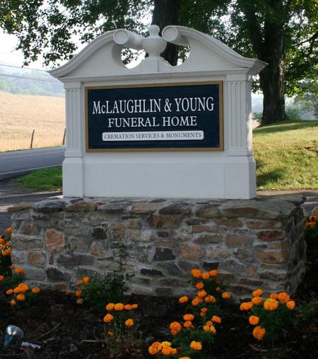 Sign for "McLaughlin & Young Funeral Home"